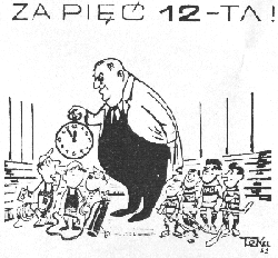 dr Zawadowski na pycie lodowiska - karykatura